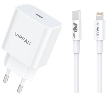 ŁADOWARKA SIECIOWA TYP-C DO IPHONE 12 13 14 PD 20W 3A KABEL TYP-C LIGHTNING