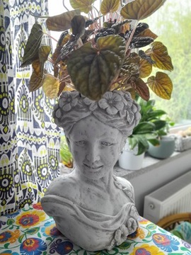 Бетонная крышка для цветочного горшка Женщина Голова Бюст