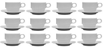 LUBIANA ARCADIA 12 x FILIŻANKA 190 ML + SPODKI