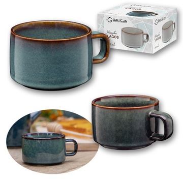 Filiżanka porcelanowa LAGOS 240ml niebieska na kawę herbatę
