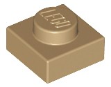 LEGO 3024 Płytka Plate 1x1 C. Piaskowy Dark Tan 10 szt. NOWA