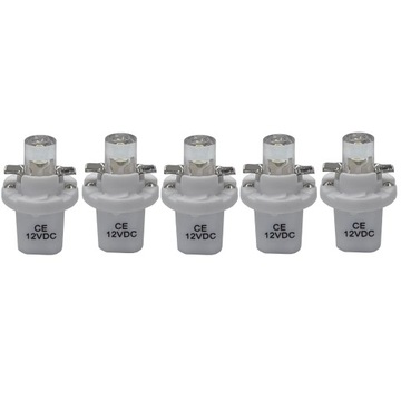 żarówka LED T5 R5 oprawa b8.5d w1,2w 12v do zegar licznik biała 5 sztuk