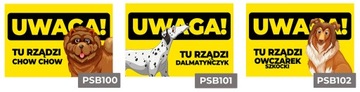 Tabliczka 22x15cm UWAGA SZNAUCER Wzory Uwaga PIES