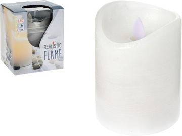 BIAŁA Woskowa Świeca LED z TIMEREM - 10 x 7,5 cm