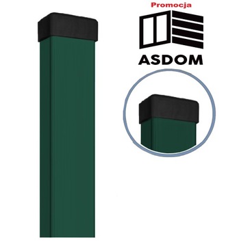 Słupek ogrodzeniowy 60x40 H-230 Zielony RAL6005 ASDOM