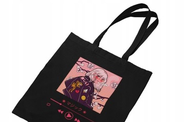 Torba Bawełnian Anime Aesthetic Czarna Damska Kpop