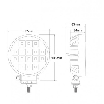 ГАЛОГЕННАЯ СВЕТОДИОДНАЯ РАБОЧАЯ ЛАМПА 16ВТ С ВЫКЛЮЧАТЕЛЕМ 2400LM