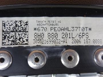 AUDI A4 B7 8H CABRIO 04-08 AIRBAG ULOŽENÍ VZDUCHOVÁ ŘIDIČE 8H0880201L