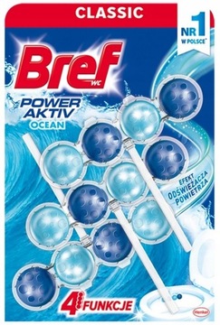 Zawieszka Bref 3 szt x 50 g Czyszczenie WC Power Aktiv Ocean