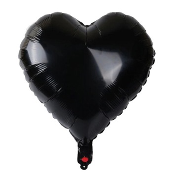 BALON FOLIOWY SERCE SERDUSZKO CZARNE URODZINY PRZYJĘCIE DEKORACJA 5 SZT