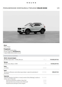 Volvo XC40 2026 VOLVO XC40 B3 CORE l rata od 890 zł miesięcznie, zdjęcie 7