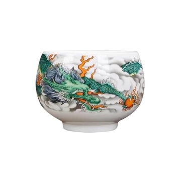 Ceramiczna filiżanka do herbaty Kung Fu Herbata ze smokiem, ręcznie tłoczona, o średnicy 8,3 cm