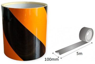 СВЕТООТРАЖАЮЩАЯ ЛЕНТА 10см 5м СТОЛБЫ ГАРАЖНЫЙ ПОРОГ желтый черный предупреждение