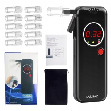 Алкотестер с 12 настройками, профессиональный и портативный, со светодиодом и сигнализацией