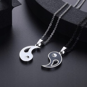 NASZYJNIK PRZYJAŹNI YIN YANG DLA PARY KOMPLET