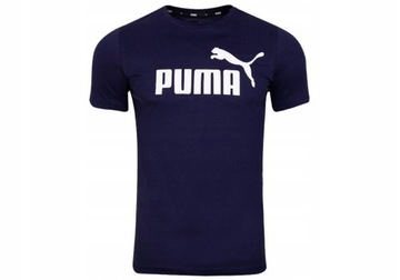 PUMA KOSZULKA MĘSKA T-SHIRT ESS LOGO TEE NAVY r.L