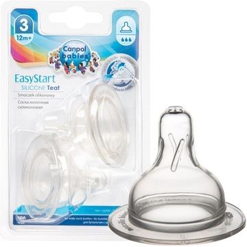 Силиконовая соска Canpol для широких бутылочек 12 м+ 2 упаковки 21/732