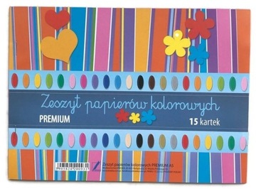 ZESZYT PAPIERÓW KOLOROWYCH WYCINANKA A5 15K KRESKA