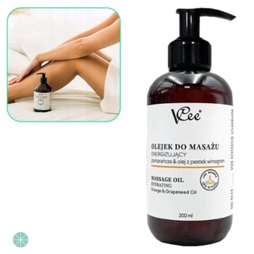 OLEJEK DO MASAŻU POMARAŃCZA & PESTKI WINOGRON ENERGIZUJĄCY EKO 200ML VCEE