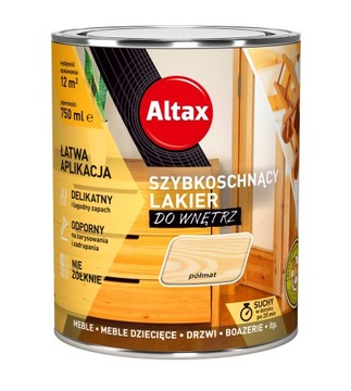 ALTAX szybkoschnący lakier do wnetrz 250 ML. BEZBARWNY POŁYSK