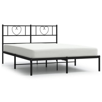 ŁÓŻKO METALOWE PODWÓJNE ZE STELAŻEM WEZGŁOWIE RAMA ŁOŻKA CZARNA 120x200 cm