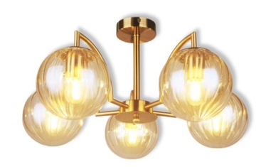 Szklana Lampa Wisząca Sufitowa Żyrandol KULA LED
