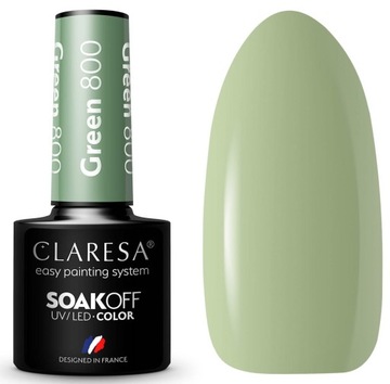 Claresa Lakier Hybrydowy do paznokci GREEN 800 rozbielony zielony
