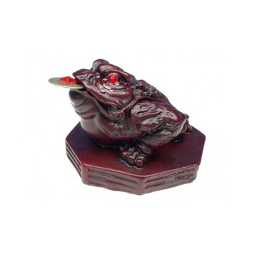 Figurka Mini Żaba Feng Shui 8cm czerwona statuetka