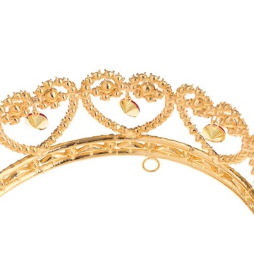 c/ Diamante Rhinestone Heart Baroque Tiara Bridal Red