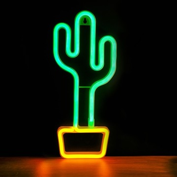 Светодиодный неоновый CACTUS оранжевый/зеленый Bat + USB FLNEO2 Forever Light