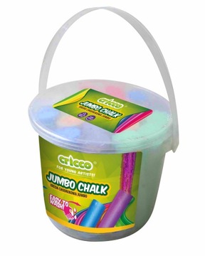 Kreda chodnikowa kolorowa gruba JUMBO CRICCO 20 szt wiaderko