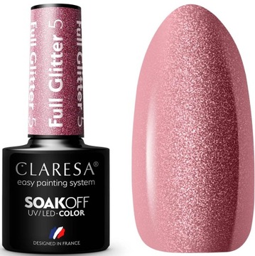 CLARESA LAKIER HYBRYDOWY UV/LED FULL GLITTER 5