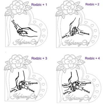 Lampka statuetka serce ręce dłonie mamy taty dzieci imienna róża dzień mamy