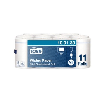 Tork 100130 - Czyściwo w mini roli centr. dozowania, białe, 1 warstwa, 120m