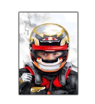 Plakat ze zdjęciem dziecka formuła f1bolid a3