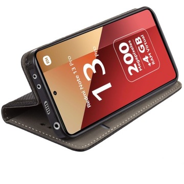 Etui do Xiaomi Redmi Note 13 Pro 4G SMART MAGNET BOOK CASE Z KLAPKĄ + SZKŁO
