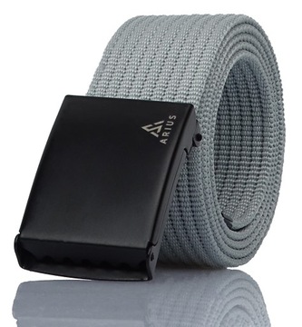 Pasek Unisex Arius Szary Oddychający Klamra Czarna