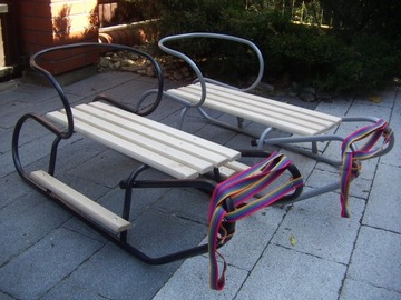 POLSKIE SANKI BASIC Z OPARCIEM + PODNÓŻKI