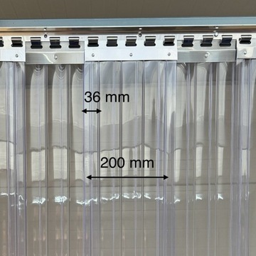 Kurtyna paskowa s: 234cm x h: 230cm, pasy żebrowane PCV 200x2 mm