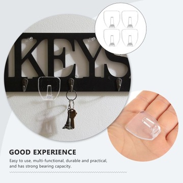 Набор прозрачных настенных крючков, маленьких, для настенного монтажа, 8 шт.