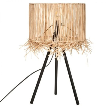 Lampa lampka stołowa nocna boho Havana z rafii