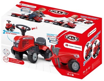 Трактор FALK Massey Ferguson Red Baby с прицепом + аксессуары. От 1 года