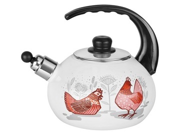 Czajnik 2,2 L EMALIOWANY INDUKCJA GAZ RUBINKA KURA KURKA KOKOSZKA KURKI