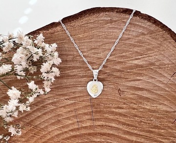 СЕРЕБРЯНАЯ ЦЕПЬ И МЕДАЛЬ СЕРДЦЕ БОЖИЕЙ МАТЕРИ 50 СМ