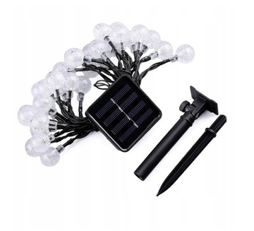 СОЛНЕЧНЫЕ ГИРЛАНДЫ САДОВЫЕ ЛАМПЫ 6М 40 LED ТЁПЛЫЕ