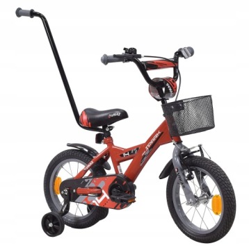 ДЕТСКИЙ ВЕЛОСИПЕД 14 дюймов КОРЗИНА + НАПРАВЛЯЮЩАЯ БЕСПЛАТНО