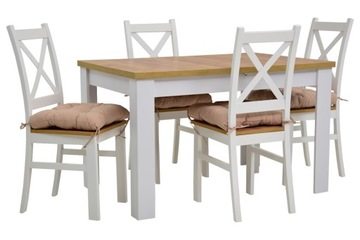 Kuchenny zestaw stół z 4 krzesłami + poduszki BEŻ