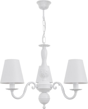 Klasyczny biały żyrandol z abażurami LALKA 3 elegancka lampa do sypialni