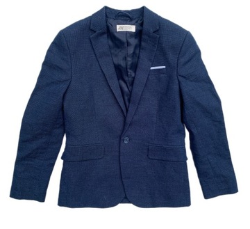 Marynarka H&M 140 cm 9 10 lat Granatowa Len Lniana Elegancka
