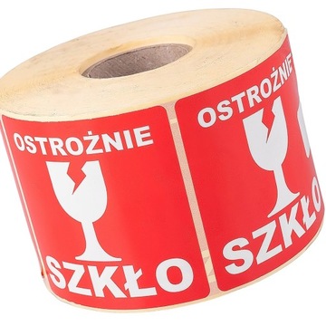 100 sztuk etykiety samoprzylepne ostrożnie szkło